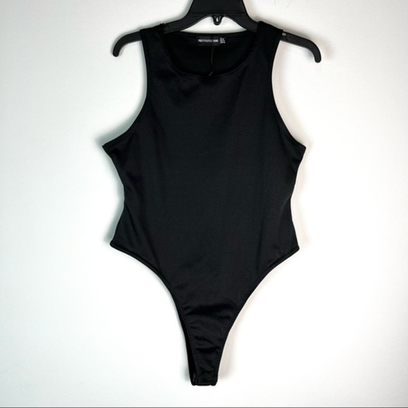Pretty little thing womens black snap one piece bodysuit size 12 - Picture 1 of 8